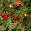 National Tree Company Crestwood Spruce 30 Inch Pre Lit Hanging Christmas Wreath with 200 Branch Tips, 50 White Lights, Pinecones, and Red Berries - 3 of 4
