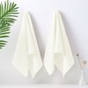 PiccoCasa Luxury 100% Ribbed Absorbent Drying Face Ribbed Cotton Washcloths 2 Pcs - 2 of 4