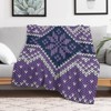 FIONECA Knit Style Snowflake Christmas Blanket with Purple Pattern Cozy Soft Holiday Throw 40x50 inches - 3 of 4