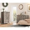 5 Drawers Dresser for Bedroom, Farmhouse Tall Chest of Drawers with Sliding Barn Door - 4 of 4