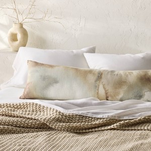 Cojín Decorativo Lumbar de Lino Mezclado Peso Pesado Estampado Acuarela Lavado - Casaluna™