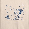 Women's - Peanuts - Snow Snoopy And Woodstock Lightweight French Terry Wide Neck Long Sleeve Shirt - 2 of 4
