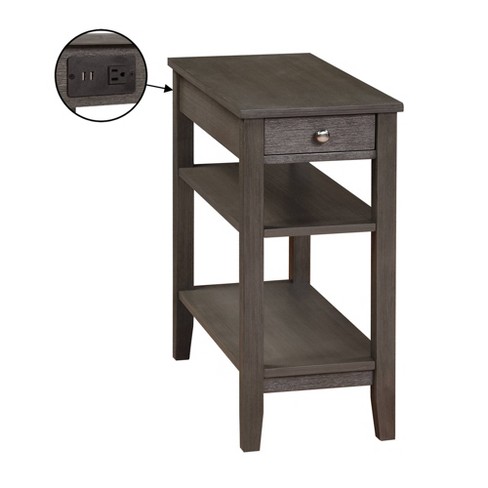 Chair side table with best sale charging station