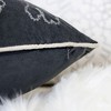 TopComfy Support Pillow Gray Velvet Holiday Throw Pillow with Silver Snowflake Embroidery for Sofa, Gray, 17"*17"*10" - 3 of 4