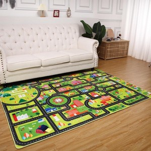 Kids Playroom Rug, Washable Non-Slip Educational Carpet, Stain-Resistant Learning Game Mat for Baby Room, Classroom - 1 of 4