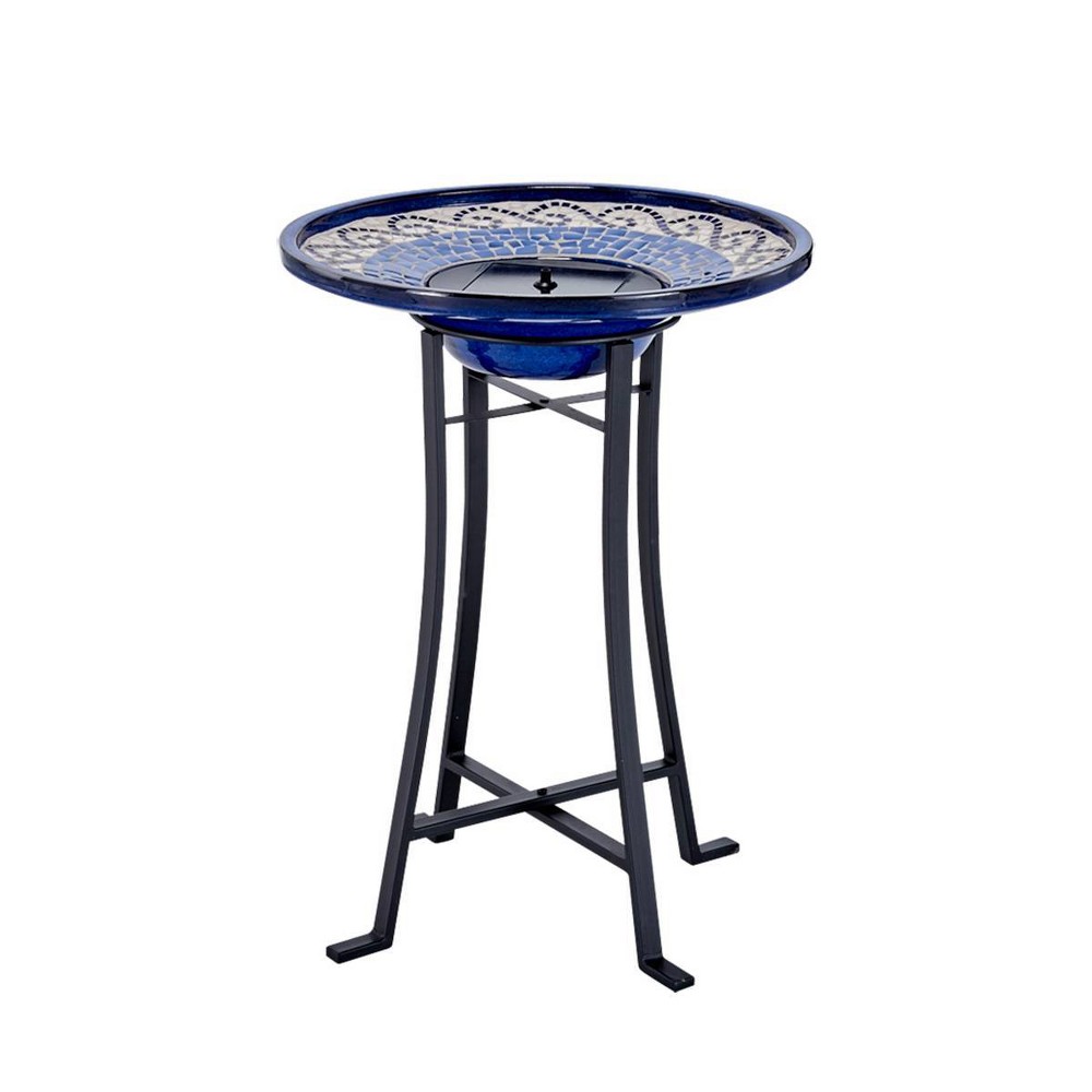 Photos - Other Decoration Smart Solar 28.75" Ravenna IntelliSOLAR Ceramic Bird Bath With Remote Blue 