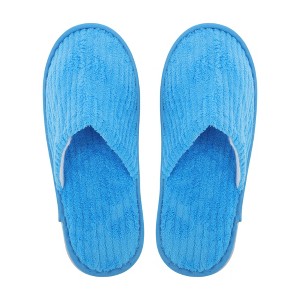 Unique Bargains Striped Coral Fleece Disposable Slippers 1 Pair - 1 of 4