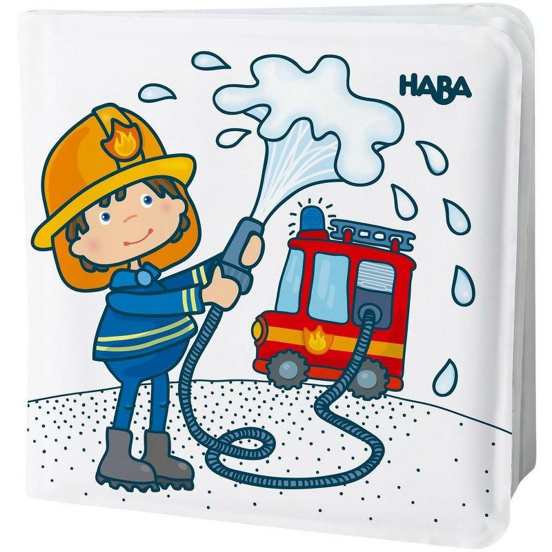 HABA Magic Bath Book Fire Brigade - Wet the Pages to Reveal Colorful Backgrounds in Tub or Pool, 1 of 7