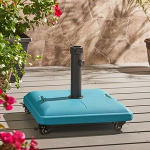 Gulches Wheelie Umbrella Base - Square Heavy-Duty Portable Stand for Patio, Garden, and Beach Umbrellas,Blue - 1 of 4