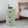 YIYIBYUS Round Nightstand, Modern Style Side Table with Wheels, Storage Cabinet - 3 of 4