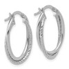 Black Bow Jewelry 3mm x 25mm (1 Inch) 14k White Gold Double Oval Hoop Earrings - 3 of 4