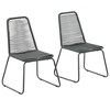 vidaXL Patio Chairs Outdoor Patio Dining Chair with Backrest Poly Rattan Black - Set of 2 - 2 of 4