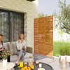 Outsunny Decorative Metal Outdoor Privacy Screen, Freestanding Privacy Fence Screen Outdoor Divider with Stand, 78" H x 48" W - 3 of 4