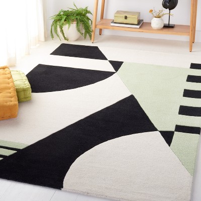 Rodeo Drive Black and Green Hand-Tufted Wool Area Rug