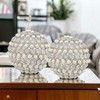 HomeRoots Set Of Two 4" Silver And Clear Faux Crystal Decorative Orbs - 2 of 4