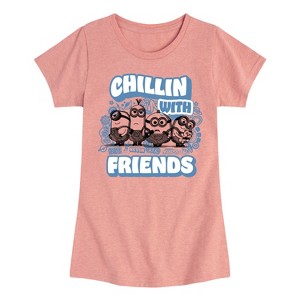 Girls' - Despicable Me Minions - Chillin' with Friends Fitted Short Sleeve Graphic T-Shirt - 1 of 4