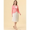 INSPIRE CHIC Women's Tie Front Long Sleeve Crop Ruffle Knit Cardigan Sweaters - 2 of 4