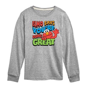 Boys' - Sesame Street - Elmo Says Youre Doing Great -Toddler and Youth Long Sleeve T-Shirt Long Sleeve Graphic T-Shirt - 1 of 3