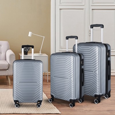3 Piece Hardside Luggage Set with 360° Spinner Wheels, TSA Lock, Expandable 20"/24"/28", Lightweight Durable Suitcases with Corner Protection