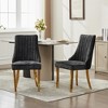 Vynxaria Black Dining Chairs Set of 2 with Golden Legs - 2 of 4