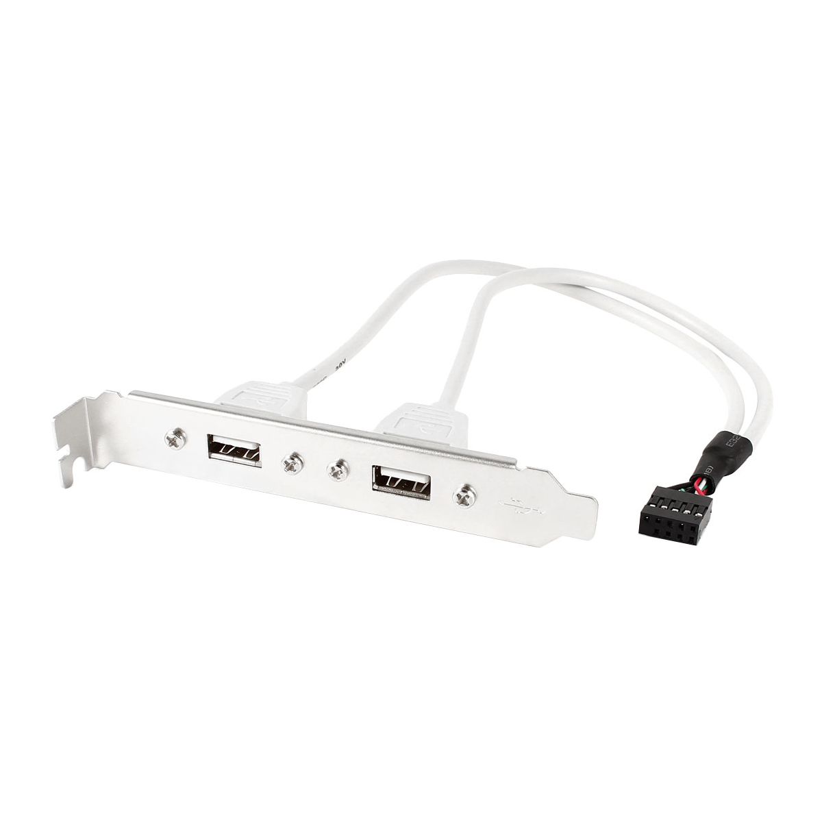 Unique Bargains Plastic Metal 30cm Dual USB 2.0 A Female Electronics Cable Connectors 1 Pc