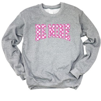 Simply Sage Market Women's Graphic Sweatshirt Be Mine Distressed Checkered