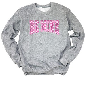 Simply Sage Market Women's Graphic Sweatshirt Be Mine Distressed Checkered - 1 of 3