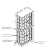 Tall Antique Lighted Glass Display Cabinet with Adjustable Shelves,Vintage Curio Showcase for Collectibles Storage-Baofuwish - 4 of 4