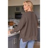 Women's Oversized Batwing Sweaters Fall Outfits Crewneck Knit Side Slit Fashion Pullover Tops - 4 of 4