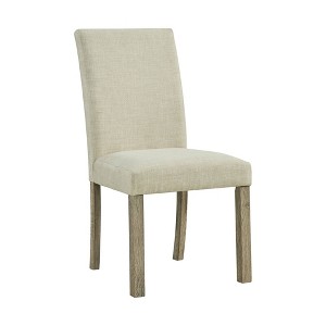 Turner Upholstered Side Chair Set Natural: Linen Fabric, Foam Cushion, Armless - Picket House Furnishings - 1 of 4