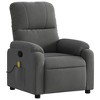 vidaXL Dark Gray Microfiber Manual Reclining Chair - Massage Recliner Armchair With Vibration, Side Pocket, Thick Padding For Living Room Comfort. - 3 of 4