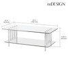 mDesign Long Metal and Glass Top Rectangular Coffee Accent Table - Clear/Chrome - 3 of 4