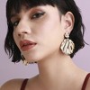SOHI Women's Dented Circular Drop Earrings - 3 of 4