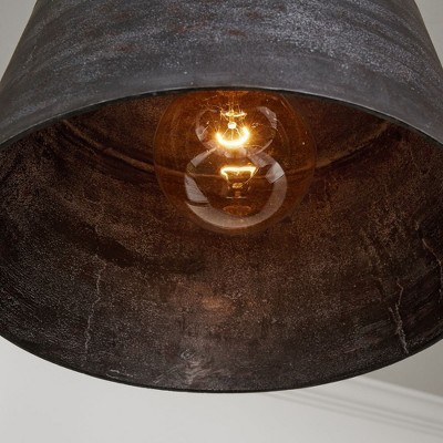 Quarry Black Aluminum 15.5" Industrial Pendant Light