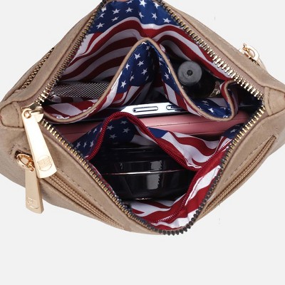 MKF Collection American Flag Crossbody Wristlet Bag – Vintage Fourth of July Handbag, Alisson | MKF Collection by Mia K – Taupe — фото 8