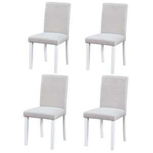 CAVINAS Mid Century Dining Chairs Set of 4,Solid Wood Kitchen & Dining Room Chairs with Padded Seat,Kitchen Chairs for Dining Table - 1 of 4