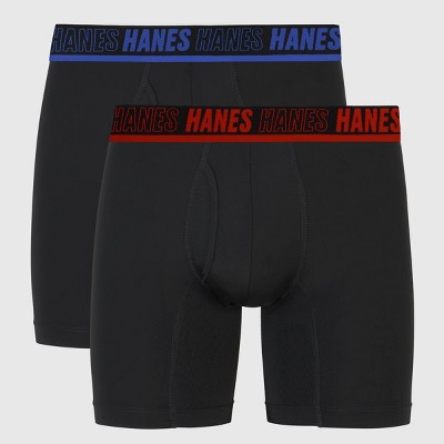 Hanes Moves Premium Men's Anti-Chafe X-Temp Boxer Briefs 2pk - Black L