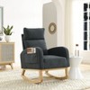 NicBex Polyester Glider Rocking Chair,Upholstered Nursery Rocking Chairs with High Backrest,Comfy Rocking Chair,Nursing Chair for Bedroom - 2 of 4