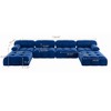 WJShome 138" Modular Sectional Sofa, U-Shaped Minimalist Velvet Sofas Couches with Chaise Ottomans,Blue - 3 of 4