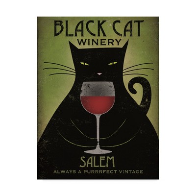 Black Cat Winery Salem Green Canvas Art with Floater Frame