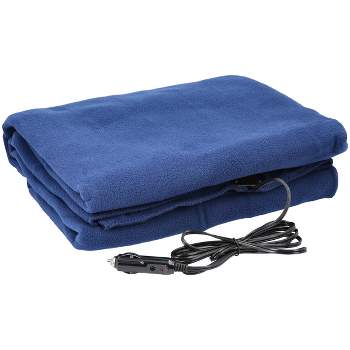 Heated Car Blanket  12-Volt Electric Blanket for Car, Truck, SUV, or RV  Portable Heated Throw for Car or Camping Essentials by Stalwart (Navy Blue)