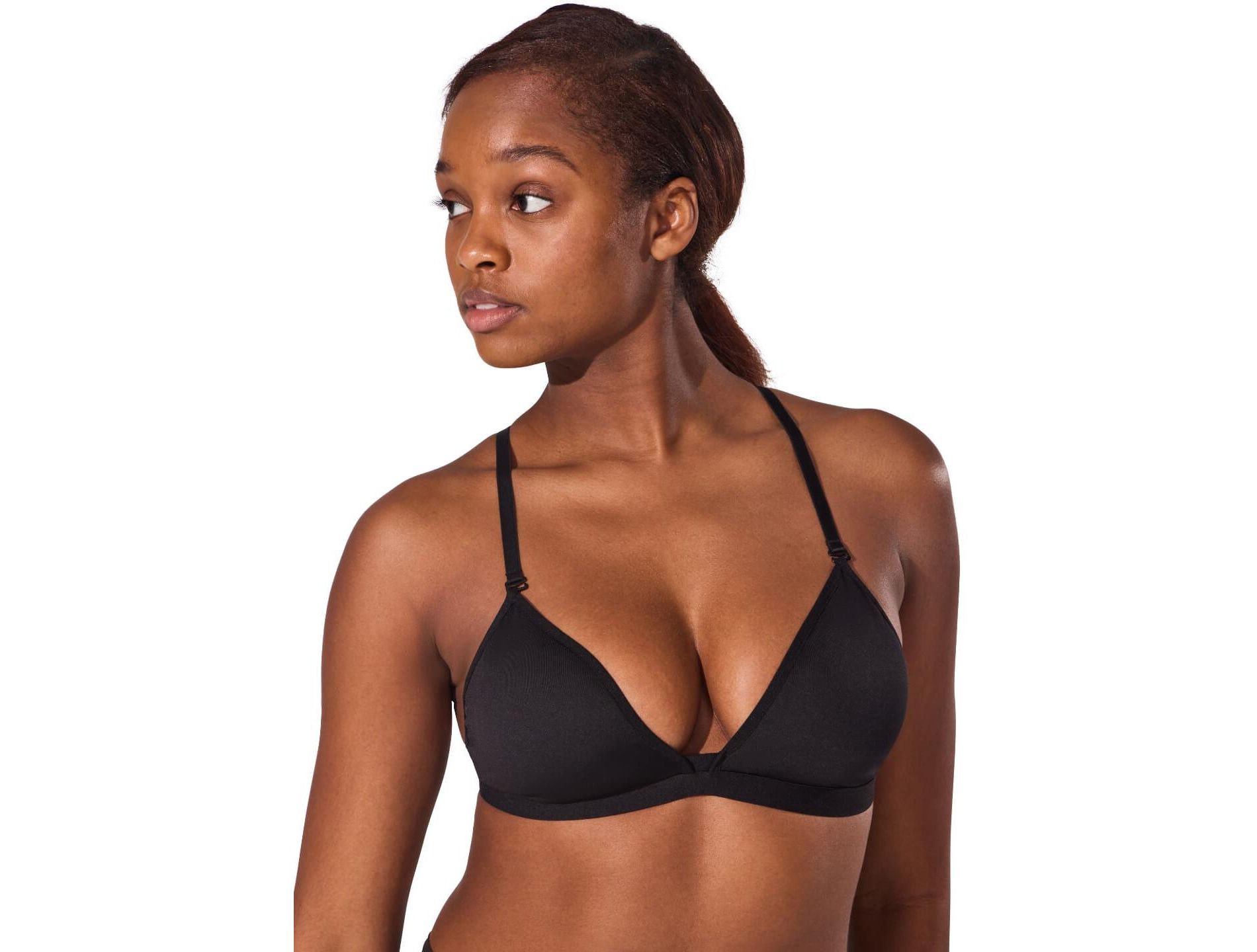 Capezio Women's Deep Neck Clear Back Bra, Medium