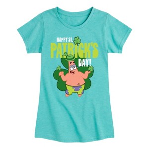 Girls' - SpongeBob Squarepants - Happy St. Patricks Day Fitted Short Sleeve Graphic T-Shirt - 1 of 4