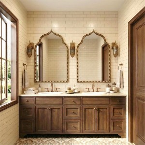 Spassway Arched Metal Accent Wall Mirror Gold Wall Decor for Living Room Bedroom Entryway - 1 of 4