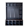 4-In-1 MDF Hall Tree Entryway With Bench And Adjustable Shelves,6 Hooks Coat Rack And Shoe Storage,For Hallways,Living Room-Cuddlewood - 3 of 4