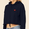 Dalix Pixel Heart Embroidered Fleece Cropped Hoodie Cold Fall Winter Women - 4 of 4