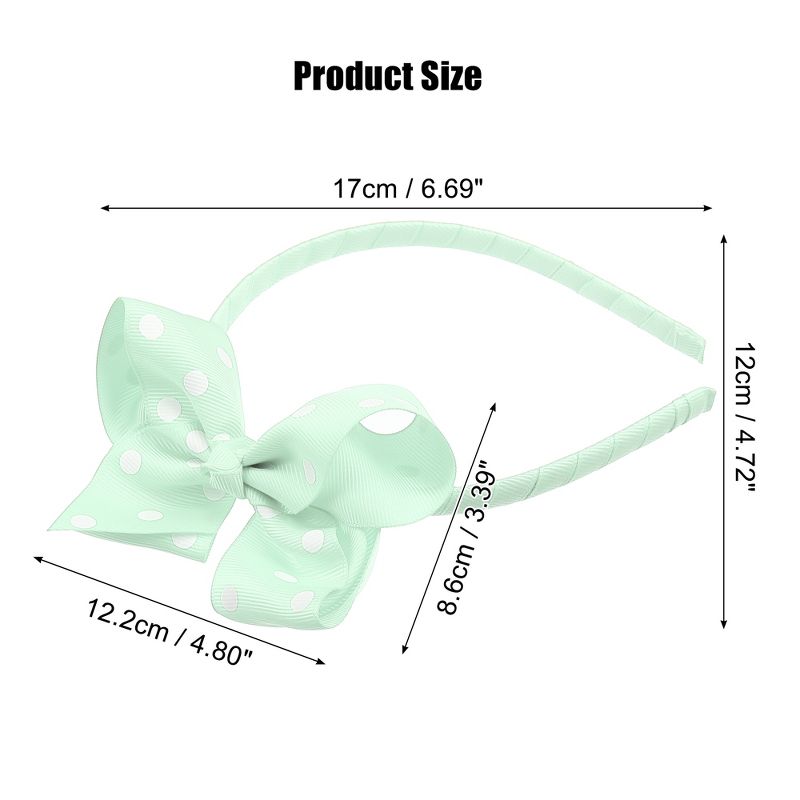 Unique Bargains Polka Dot Bow Headband Fashion Cute Polyester Hairband for Teenager 6.7x4.7 Inch, 4 of 7
