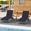 WestinTrends All Weather Wicker Outdoor Patio Chaise Lounge with Cushion (Set of 2) - 2 of 4