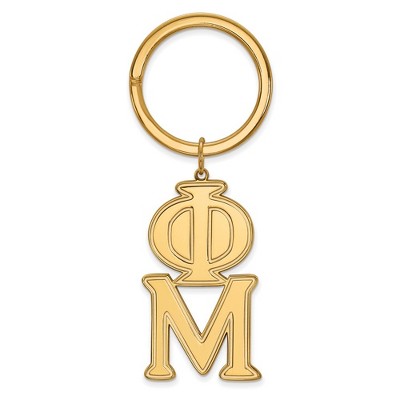Black Bow Jewelry 14k Yellow Gold Plated Sterling Silver Phi Mu Greek Life Key Chain