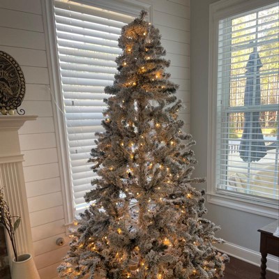 Costway Prelit 7.5ft Christmas Tree Flocked Xmas Snowy Tree 450 Led ...